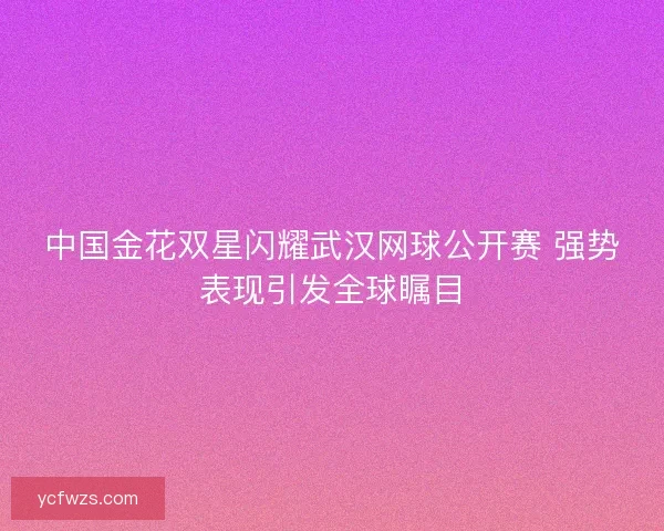 中国金花双星闪耀武汉网球公开赛 强势表现引发全球瞩目